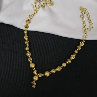 foaming ball necklace real gold look pattern comes with drops