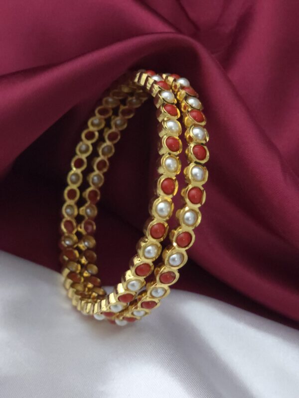 micro polished Pearl coral bangle