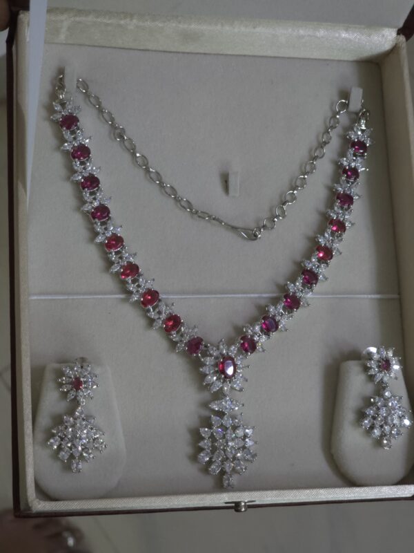 AD diamond look drop necklace