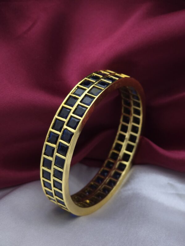 Premium uncut stone bangle - dark blue bangle