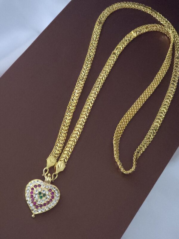 32 inches heart impon dollar chain