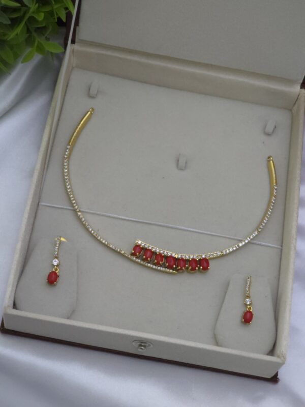  Premium gold look hasli coral necklace