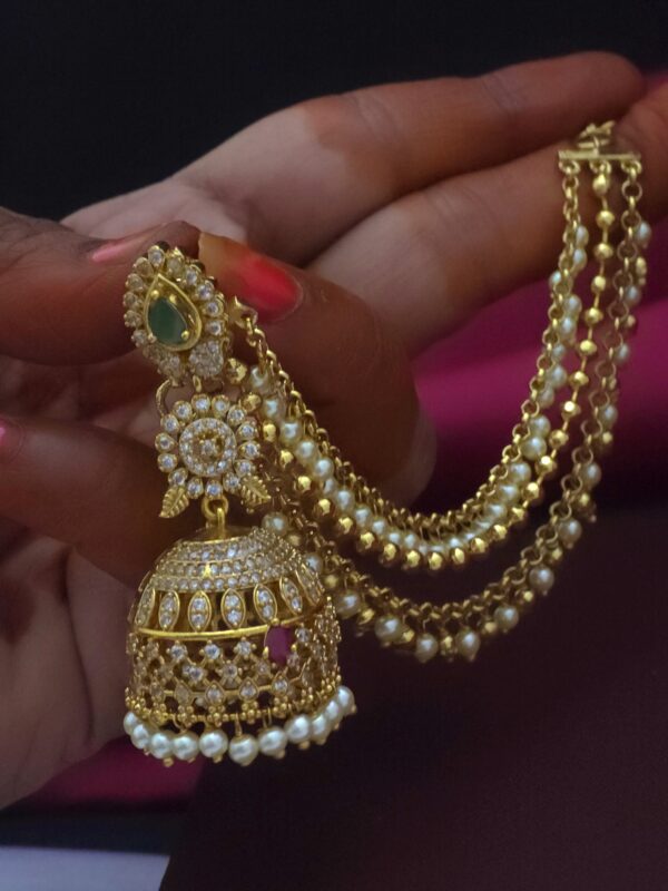  Premium Matt Necklace with Jhumka and ear chain