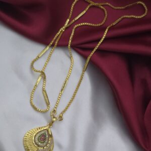 32 inches foaming mango ad multi stone dollar chain