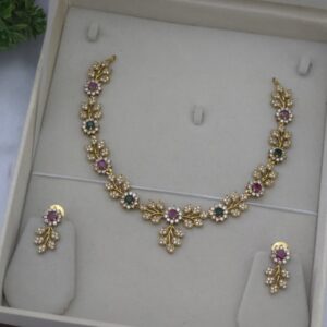 Premium AD diamond look necklace