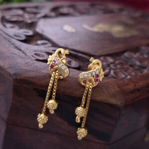 foaming ad peacock chain drops earing