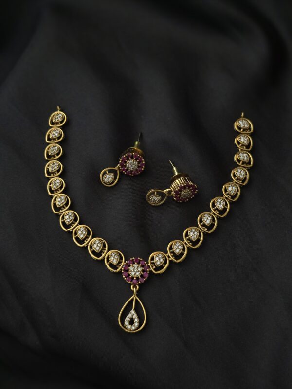 Premium AD diamond look necklace