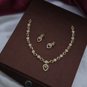 Premium Diamond Replica Necklace With stud