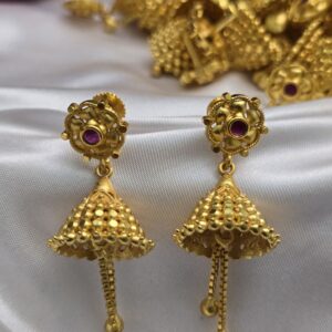 Premium  foaming ruby chain drops jhumka
