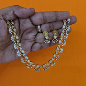 Premium diamond look necklace with stud