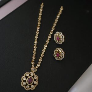 Premium  diamond replica necklace comes pendant