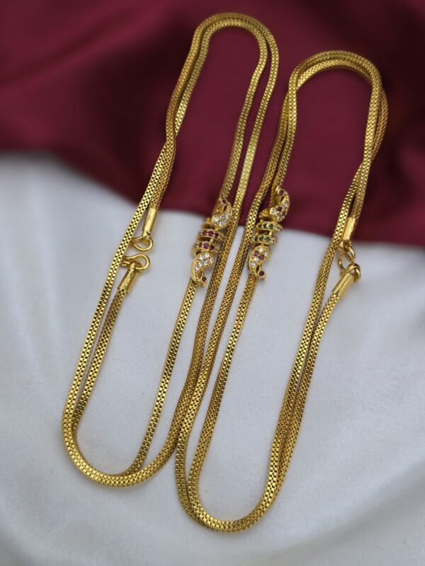  Premium 28 inches ad peacock spiral mugappu chain