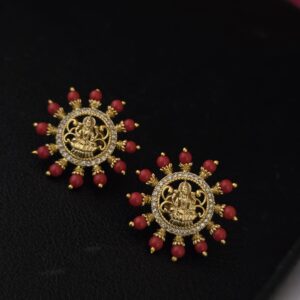 Premium matt coral pearl stud