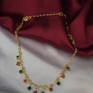 Premium ad ruby green drops necklace