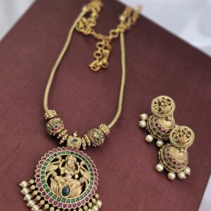  Premium ad ruby emerald matt nagas necklace comes jhumka