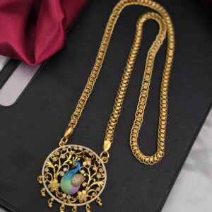 Premium foaming peacock ad enamel dollar chain comes 28 inches
