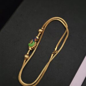 Premium foaming enamel peacock reversible mugappu chain