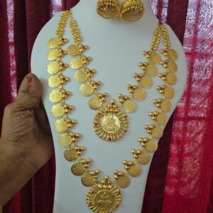  Premium foaming combo necklace haram with jhumka