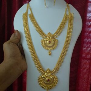  Premium foaming combo necklace haram  with jhumka