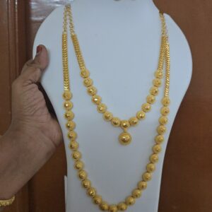 Premium foaming buttas design combo comes earing necklace haram with heart pattern