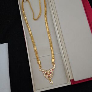 Premium impon 28 inches flower dollar chain comes heart chain