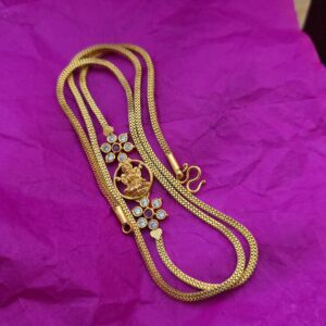 Premium gold look ad nagas mugappu chain