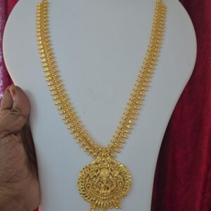 Premium gold look 32 inches lakhmi haram with arumbu chain 