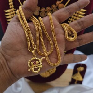  Premium 32 inches om dollar chain comes ruby stone