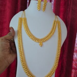  Premium foaming wedding mullai combo necklace haram comes with stud