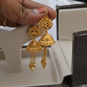 Premium foaming ruby chain drops jhumka