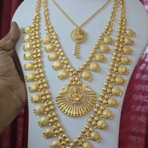 Premium foaming lakshmi combo necklace haram short chain with jhumka