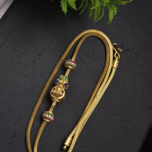 Premium Enamel Reversible Mugappu chain real gold look