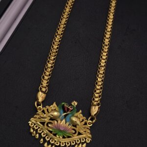 foaming 28 Inches enamel peacock ring dollar chain