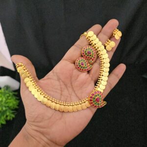 Premium 2 IN 1 coin necklace with kemp dollar  and 2 set of earing