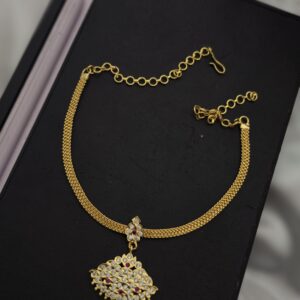 Premium traditional impon attigai comes ruby white stone