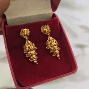  Premium Foaming step jhumka comes real gold tone
