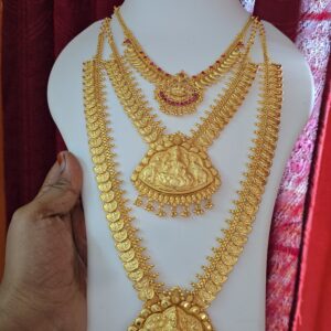 Premium foaming Lakshmi wedding combo comes ruby necklace
