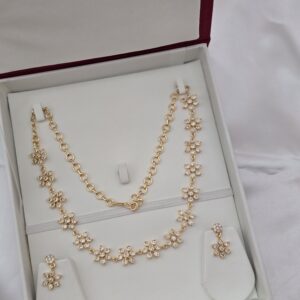Premium AD diamond look necklace with stud