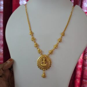 Premium quality lakshmi necklace come real gold tone
