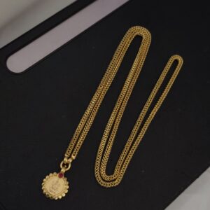 Premium foaming 32 inches stone lakshmi coin dollar chain