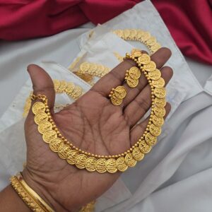  Premium Foaming real gold tone look lakshmi coin necklace Premium Foaming real gold tone look lakshmi coin necklace