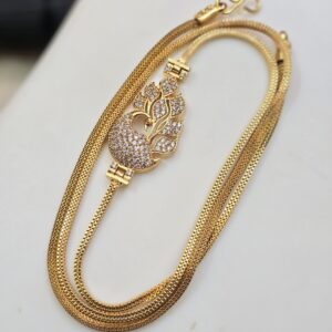 Premium foaming white ad peacock mugappu chain comes 26 inches