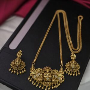 Premium Matt 32 inches laksmi dollar chain comes net chain