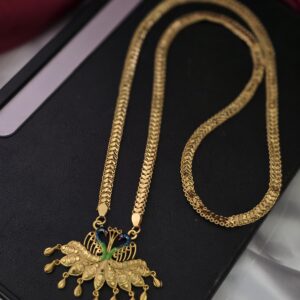  Premium Foaming 32 inches peacock enamel feather dollar chain