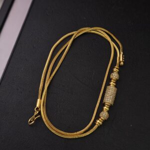 Premium Foaming 28 inches real gold look mugappu chain