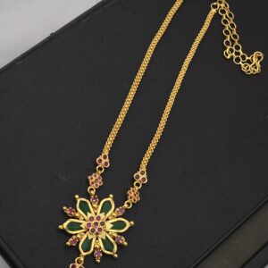 Premium Foaming ruby palaka necklace comes extension chain