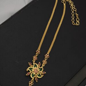 Premium Foaming ruby palaka necklace comes extension chain