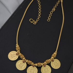 Premium foaming ruby 5 coin necklace 
