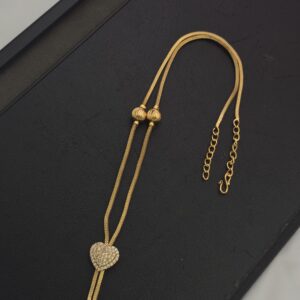 Premium foaming AD attached heart short dollar chain 