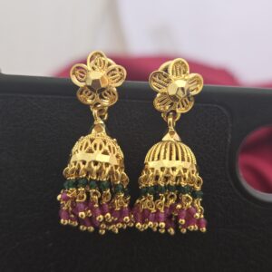 Premium foaming jhumka with stone drops